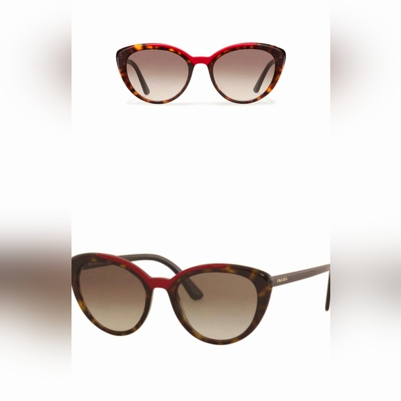 Prada Women's 54mmTortoise and Red Sunglasses - Picture 4 of 6